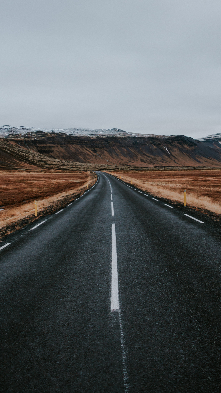 Road, Highway, Asphalt, Highland, Road Surface. Wallpaper in 750x1334 Resolution