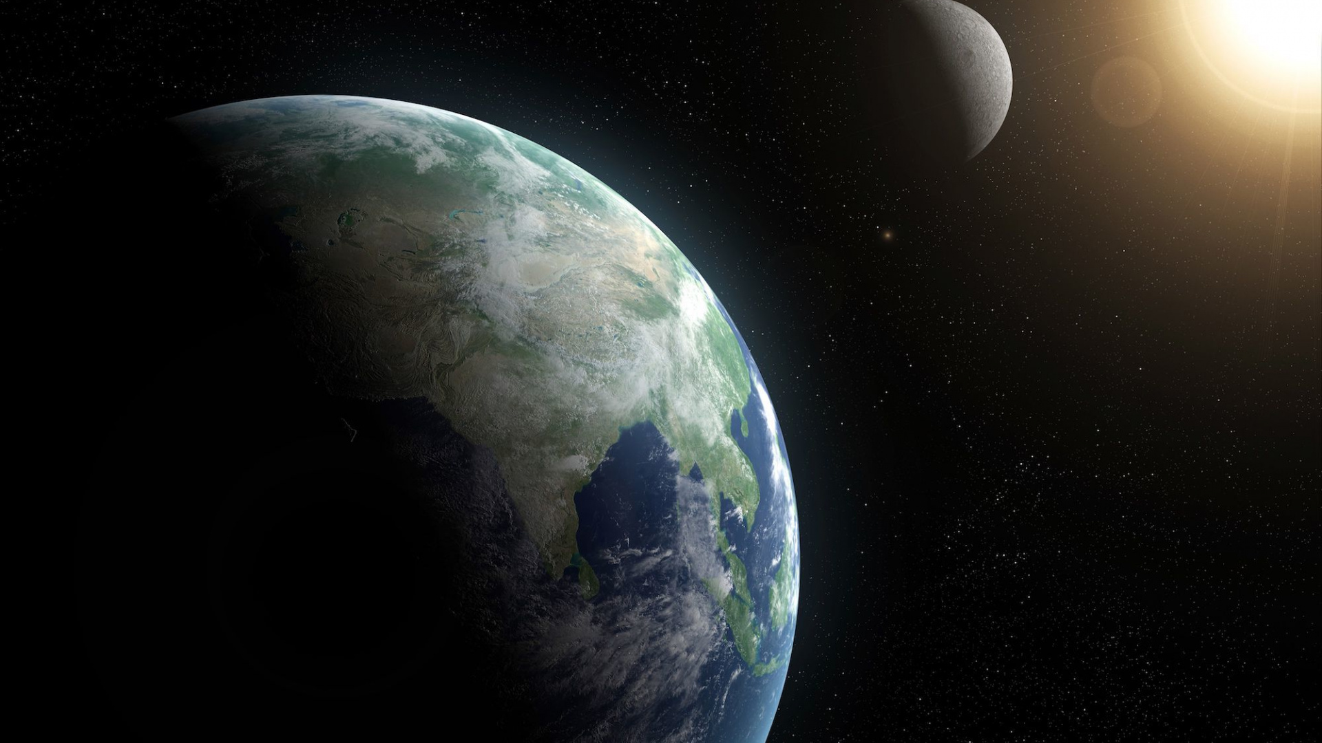 Blue and White Planet Earth. Wallpaper in 1920x1080 Resolution