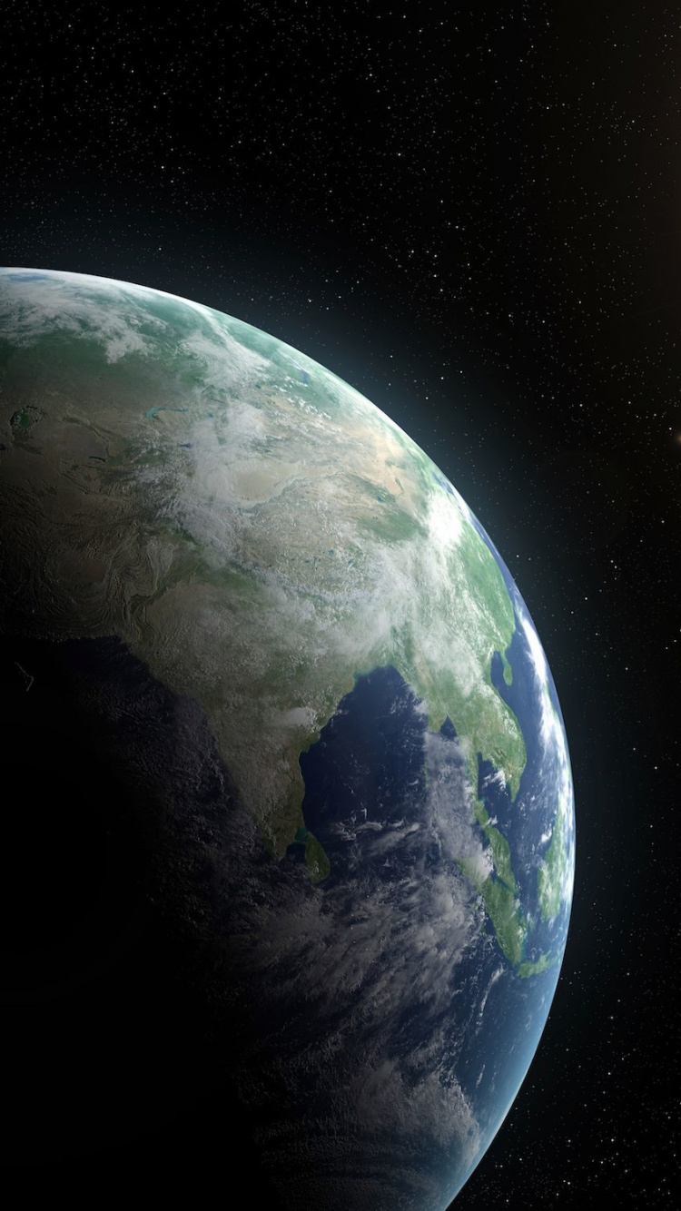 Blue and White Planet Earth. Wallpaper in 750x1334 Resolution