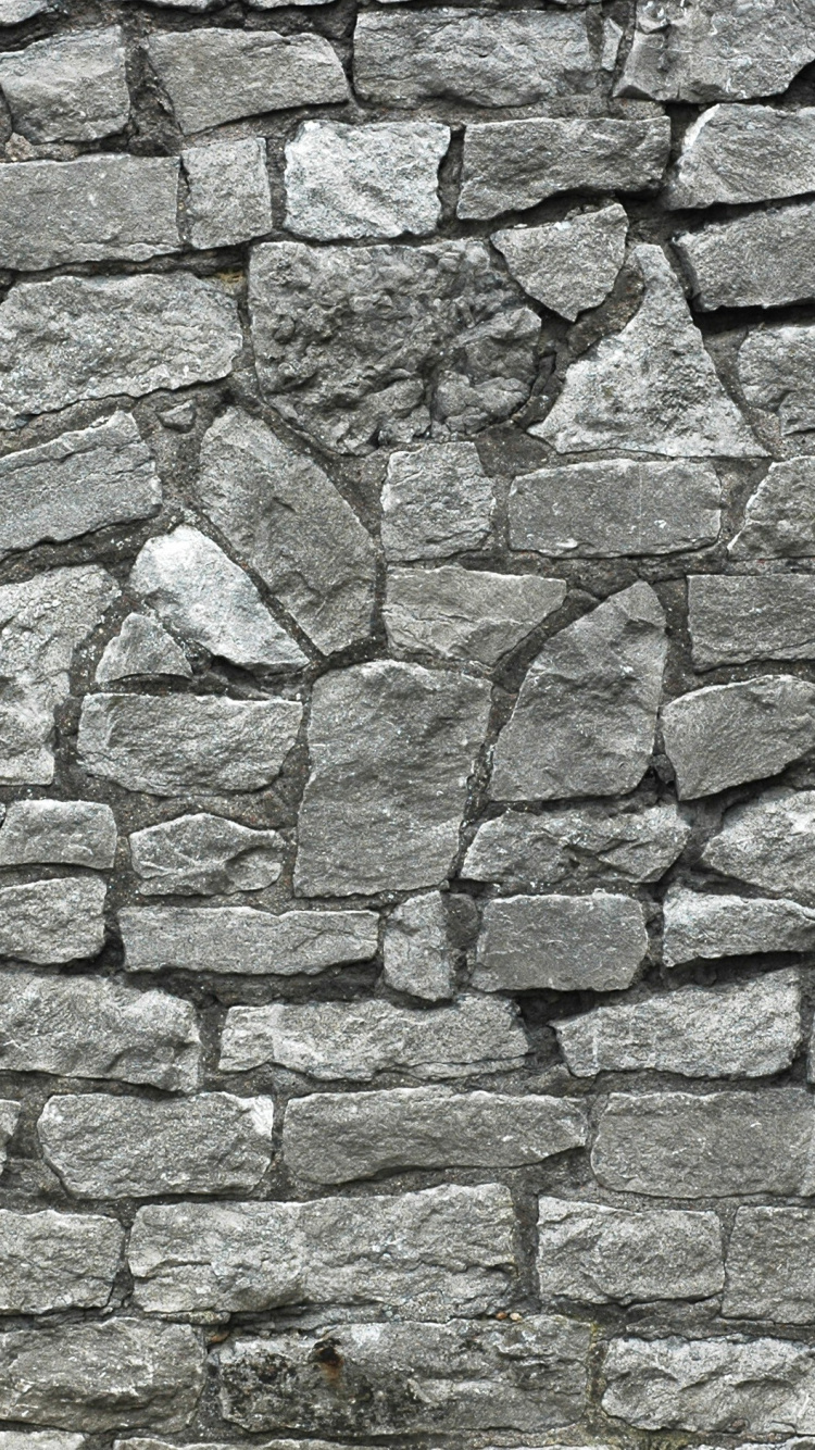 Grey and Black Brick Wall. Wallpaper in 750x1334 Resolution