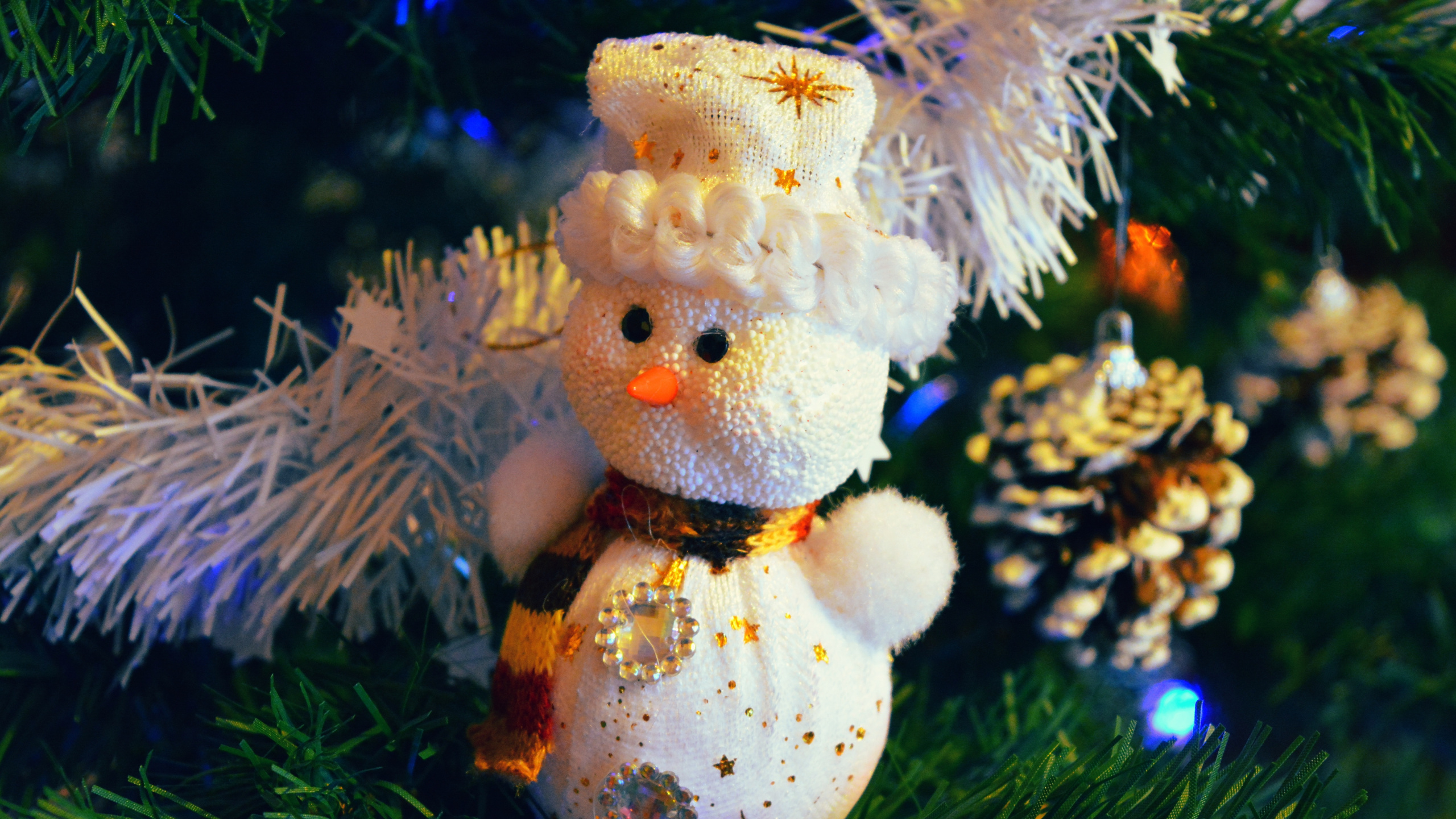 Adorno de Navidad, Decoración de la Navidad, El Día De Navidad, Muñeco, Ngel. Wallpaper in 2560x1440 Resolution