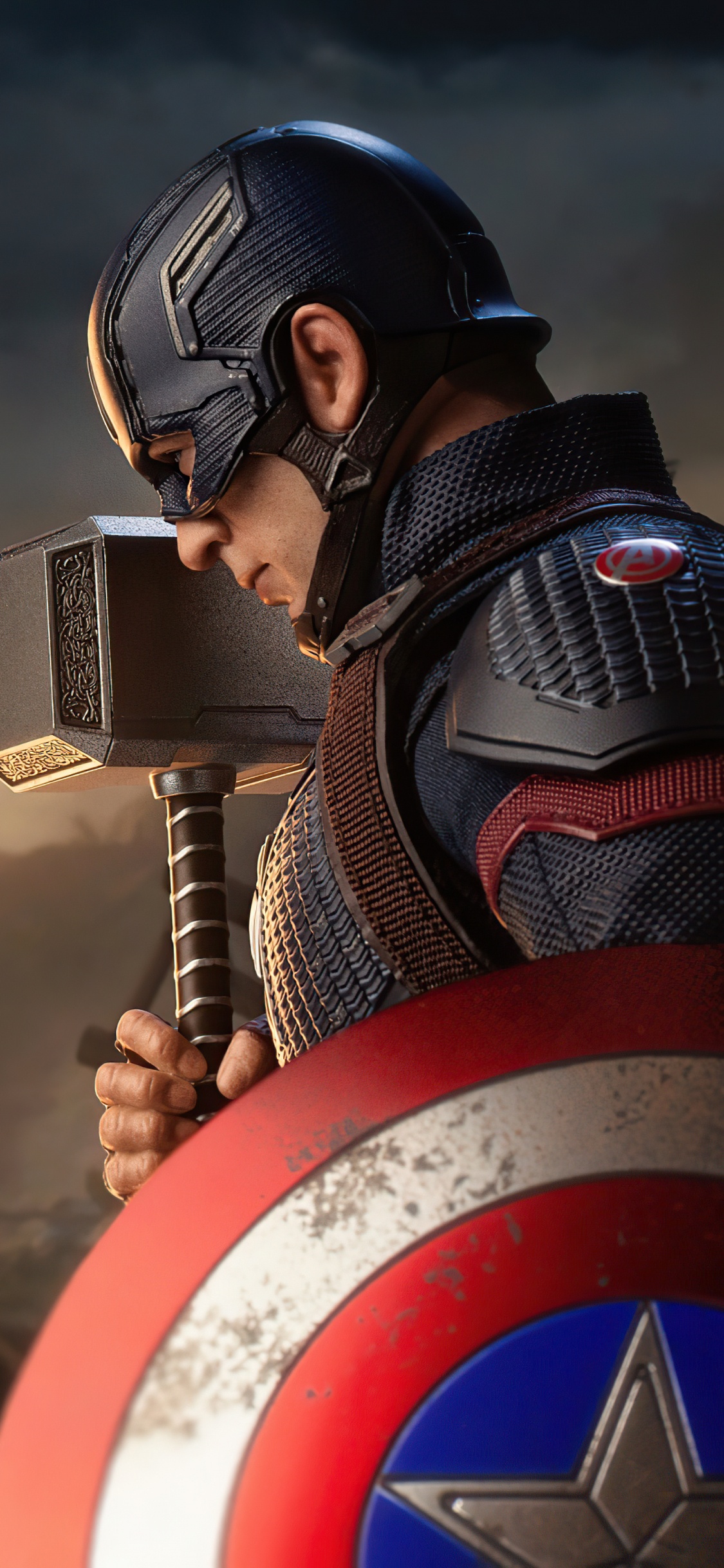 Superhero, Bouclier, Captain America, Armure, Vengeur. Wallpaper in 1125x2436 Resolution