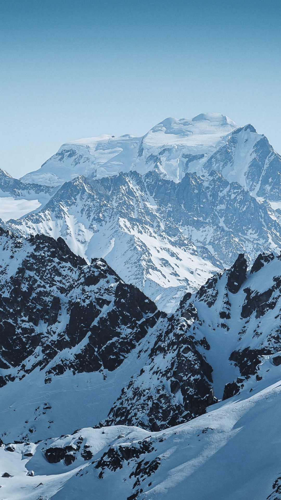 Bergkette, Schnee, Snowy Mountains, Bergigen Landschaftsformen, Winter. Wallpaper in 1080x1920 Resolution