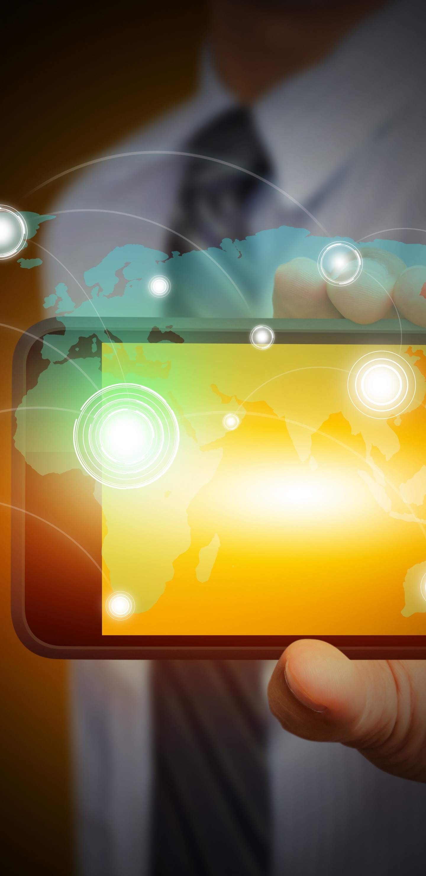 Lumière Jaune Vert et Orange. Wallpaper in 1440x2960 Resolution
