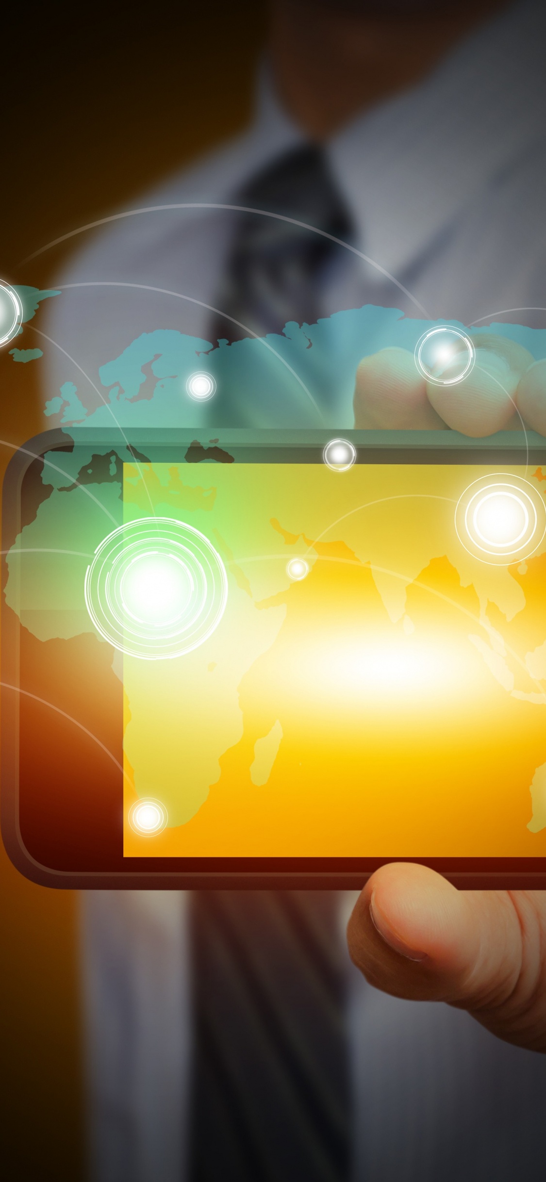 Luz Amarilla Verde y Naranja. Wallpaper in 1125x2436 Resolution