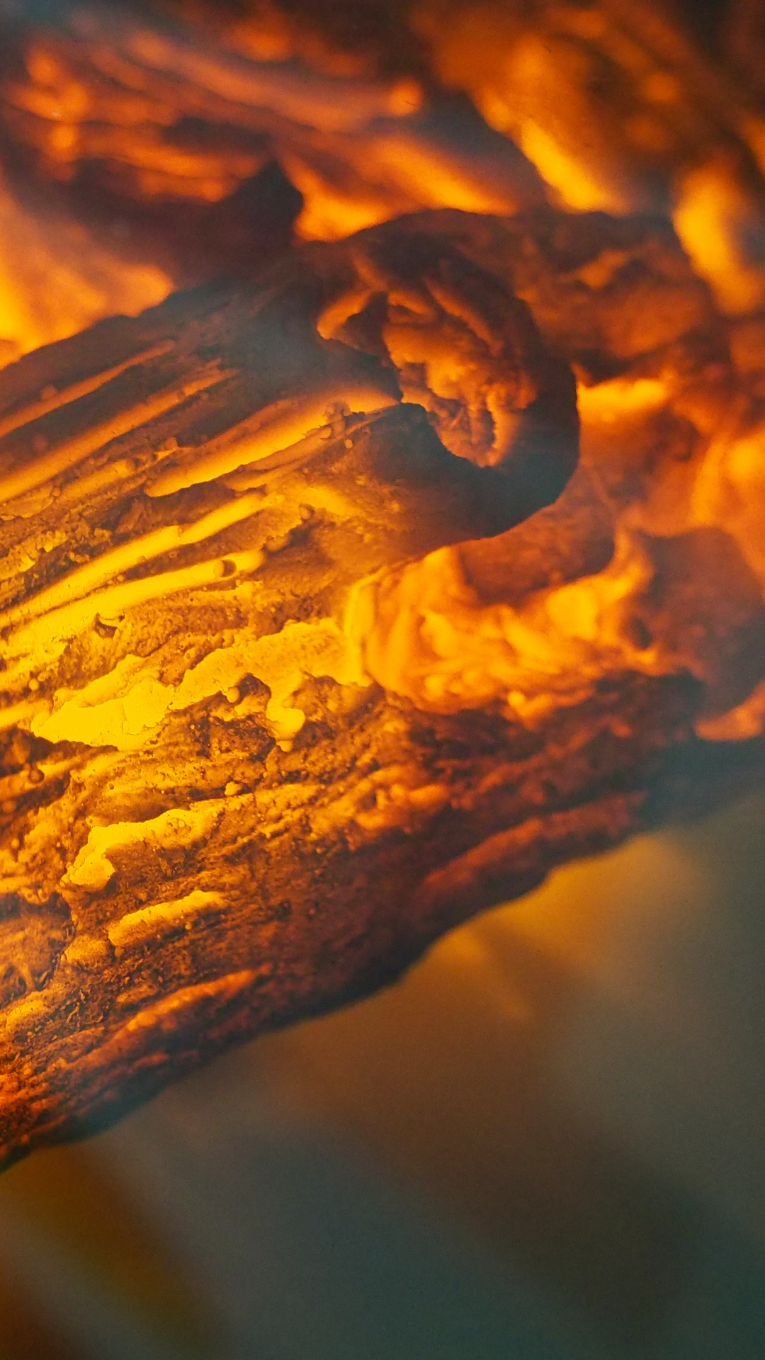 Brown Wood With Fire in Close up Photography. Wallpaper in 1080x1920 Resolution