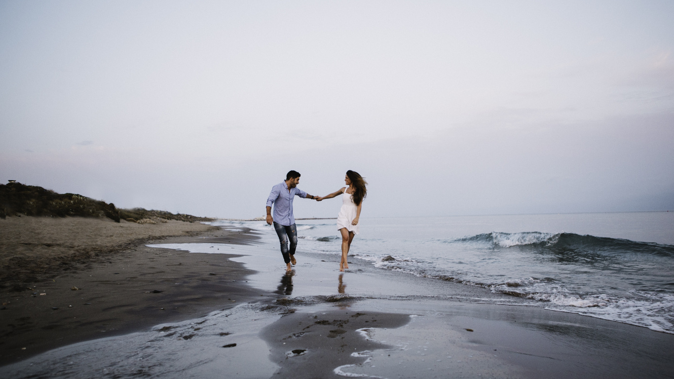 Sea, Beach, Ocean, Shore, Wave. Wallpaper in 1366x768 Resolution