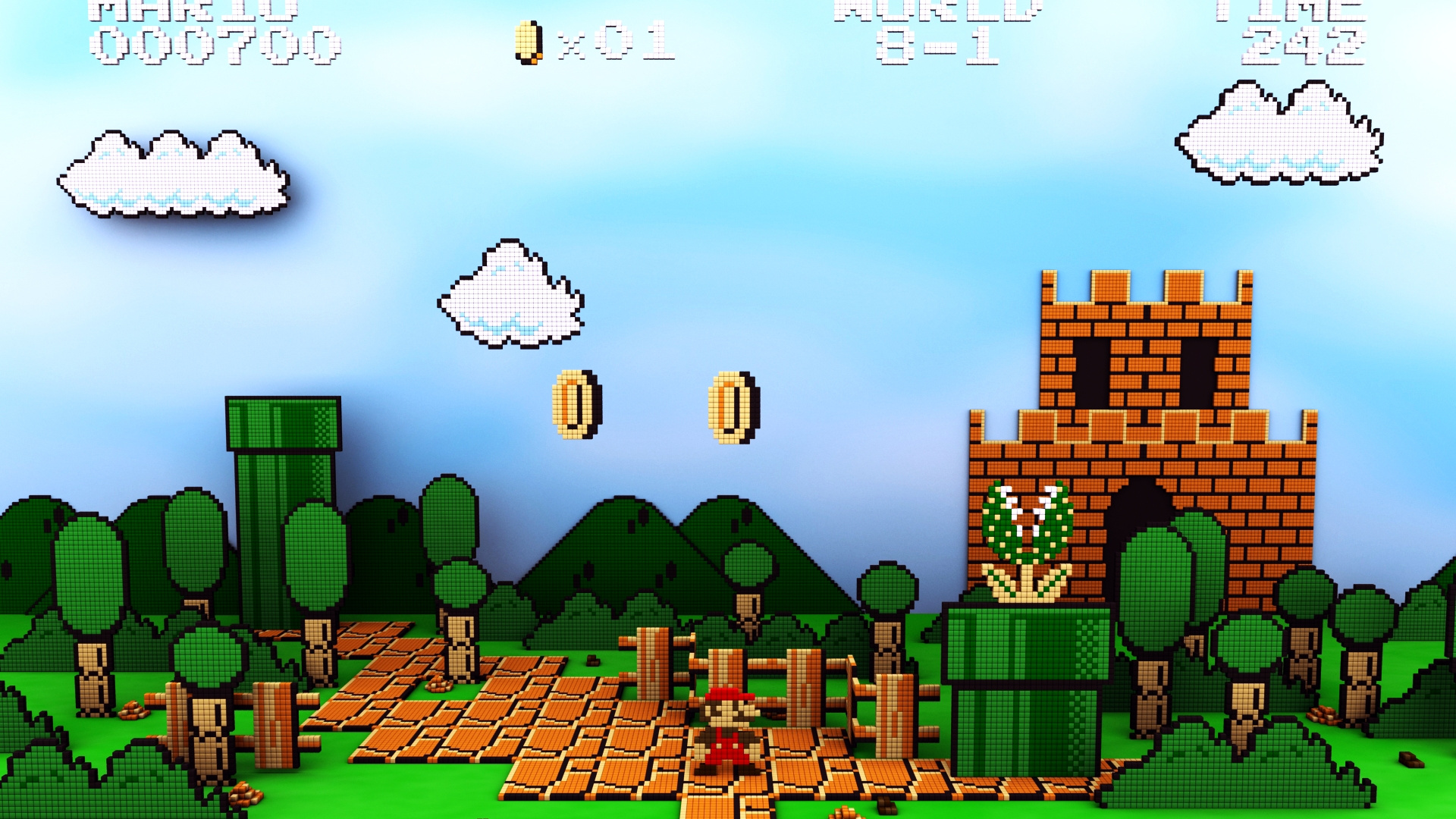 Super Mario Bros, Cartoon, Games, Toad, Tree. Wallpaper in 1920x1080 Resolution