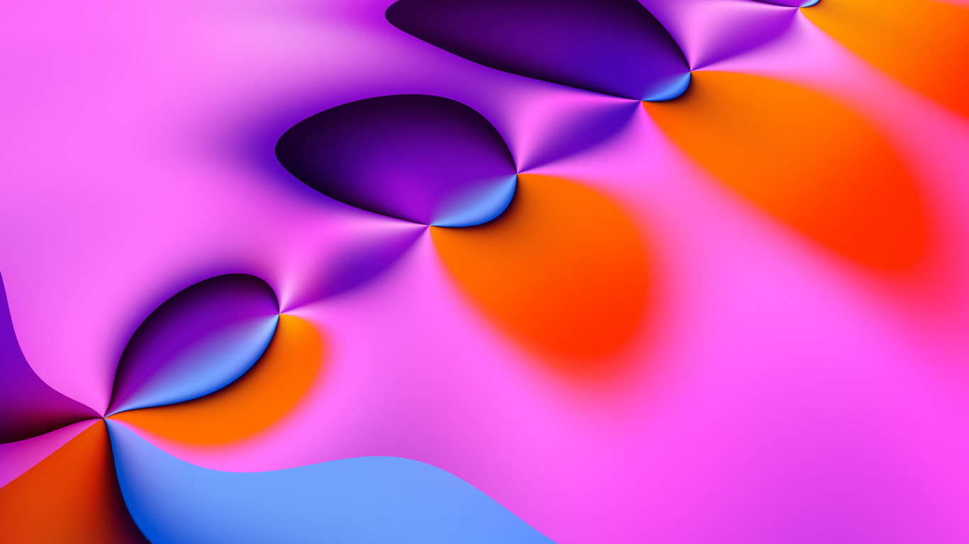 Pintura Abstracta Violeta Naranja y Amarilla. Wallpaper in 1366x768 Resolution