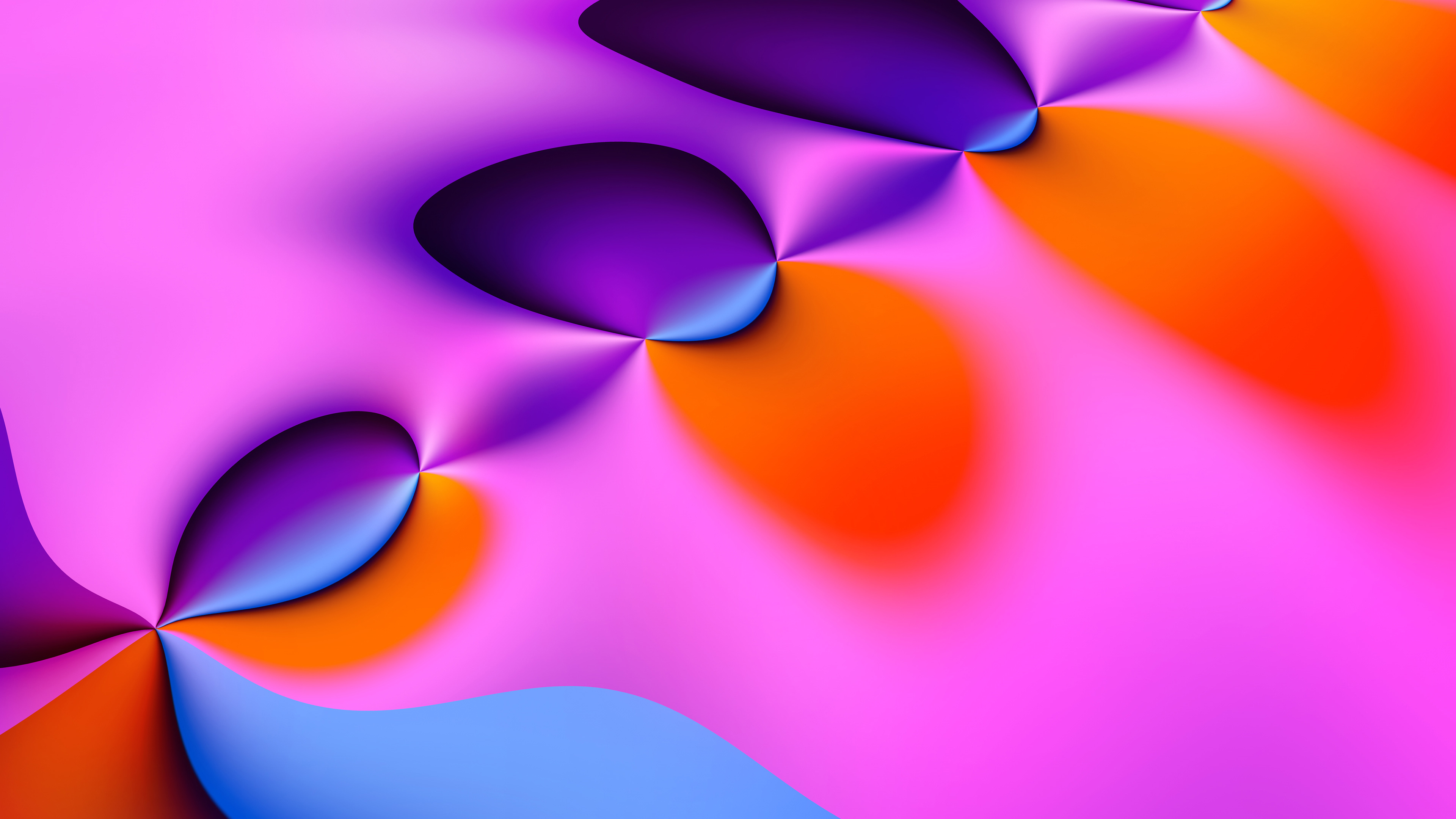 Peinture Abstraite Violet Orange et Jaune. Wallpaper in 3840x2160 Resolution