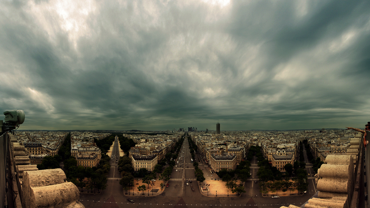 Aerial View of City Under Cloudy Sky During Daytime. Wallpaper in 1280x720 Resolution