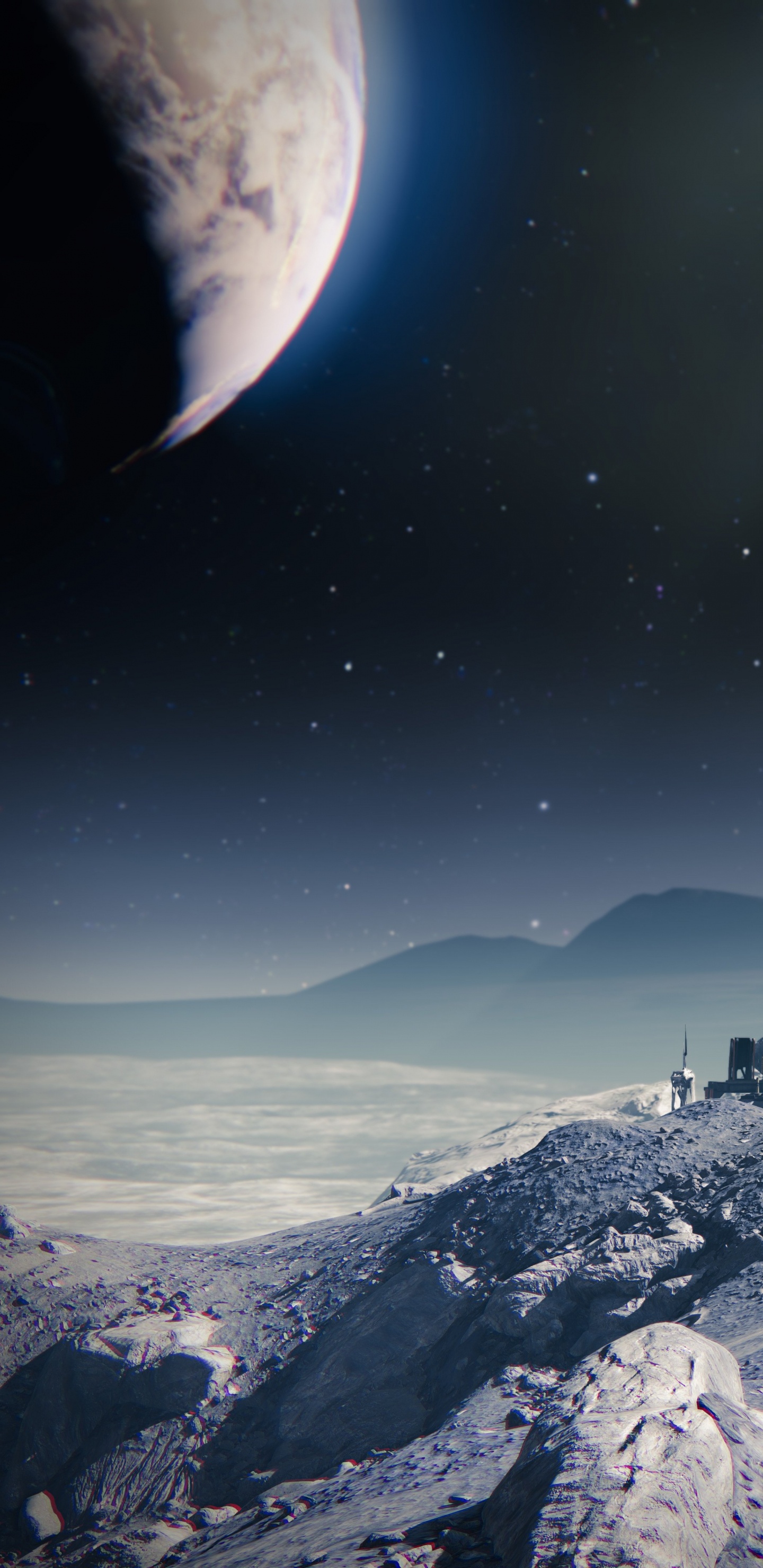 Schwarz-brauner Zug Auf Schneebedecktem Boden Während Der Nacht Night. Wallpaper in 1440x2960 Resolution