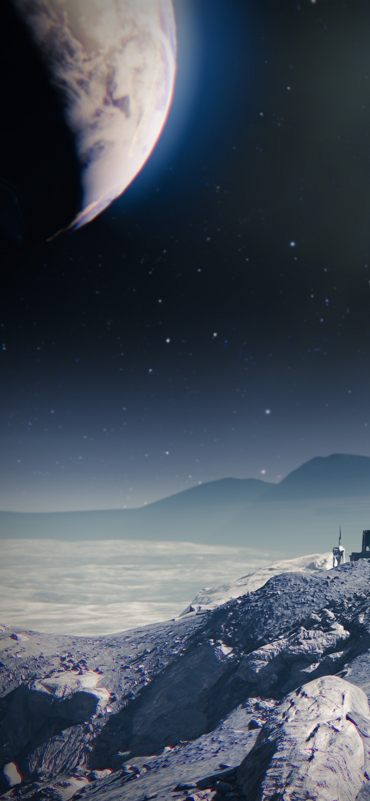 Train Noir et Marron Sur Sol Couvert de Neige Pendant la Nuit. Wallpaper in 1242x2688 Resolution