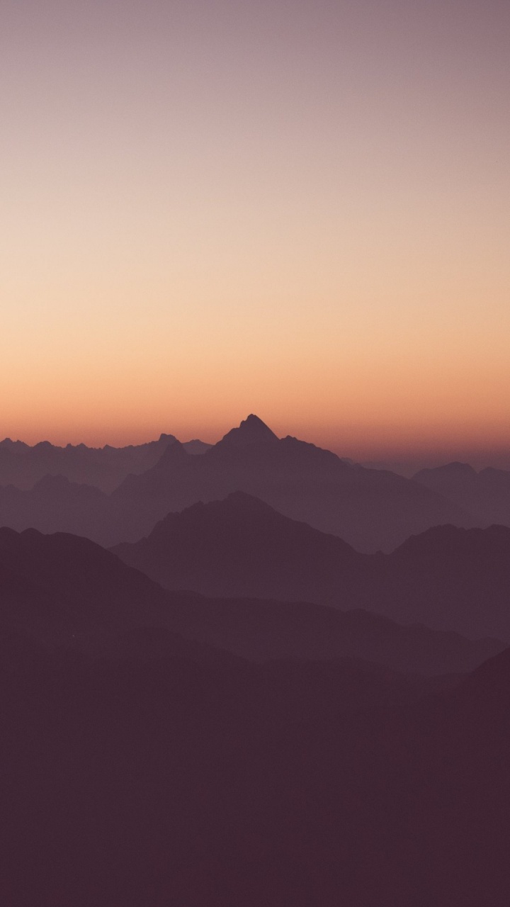 Ambiente, Afterglow, Montaña, Puesta, Atardecer. Wallpaper in 720x1280 Resolution