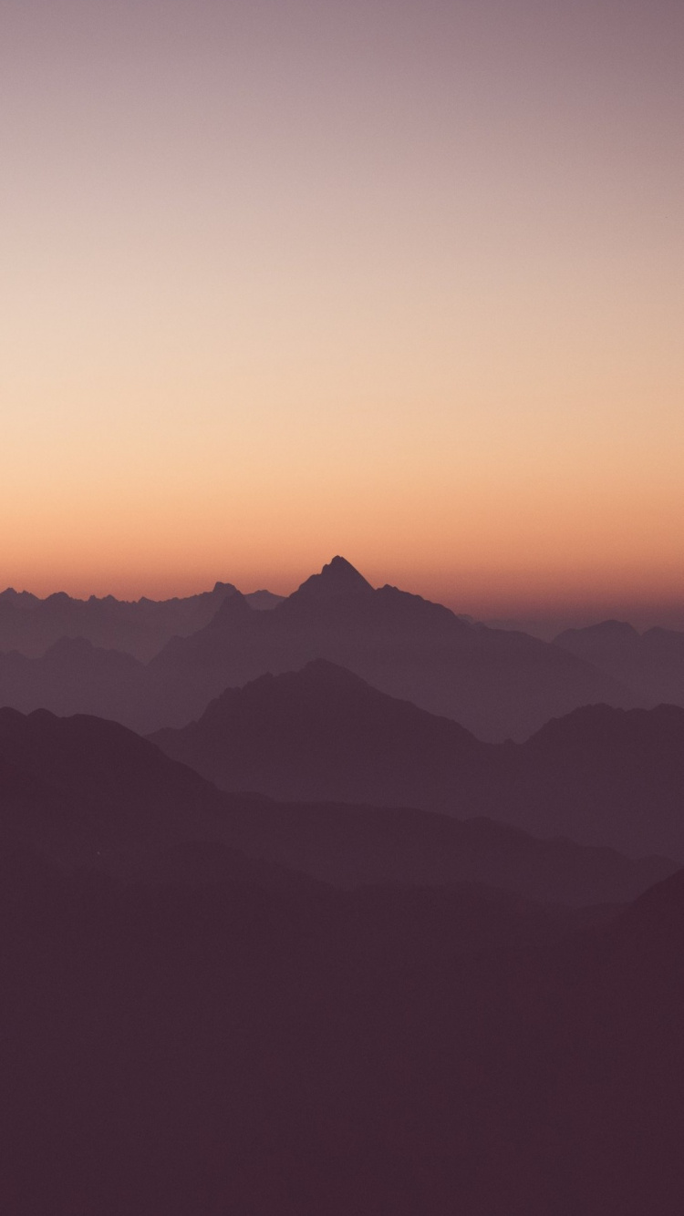 Ambiente, Afterglow, Montaña, Puesta, Atardecer. Wallpaper in 750x1334 Resolution