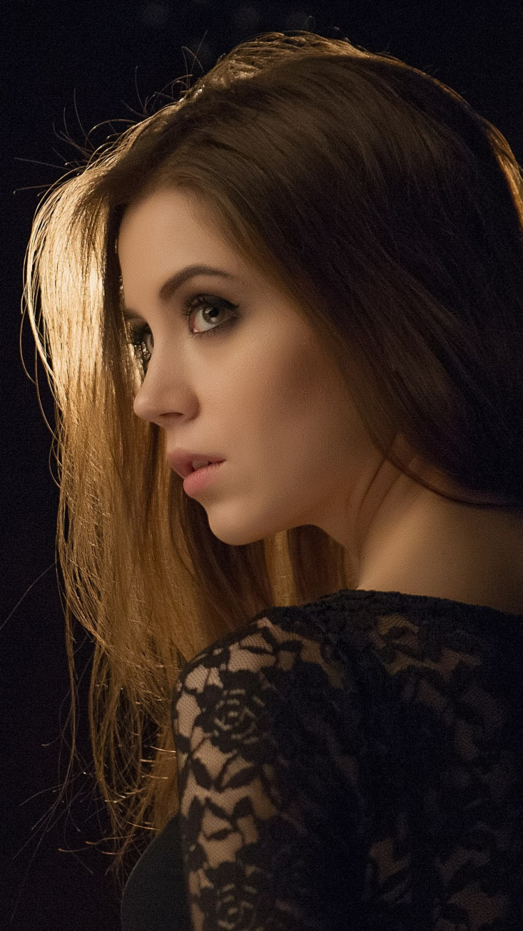 Portrait, Cheveu, Face, Noir, Beauté. Wallpaper in 750x1334 Resolution