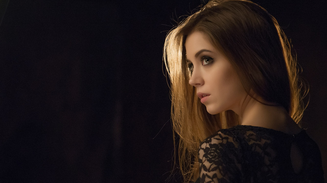 Retrato, Cabello, Negro, Belleza, Cabeza. Wallpaper in 1366x768 Resolution