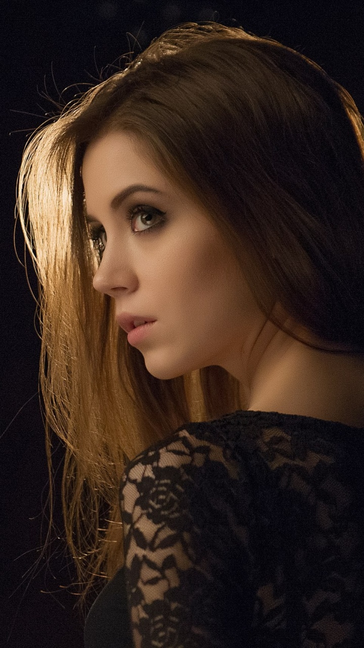 Retrato, Cabello, Negro, Belleza, Cabeza. Wallpaper in 720x1280 Resolution