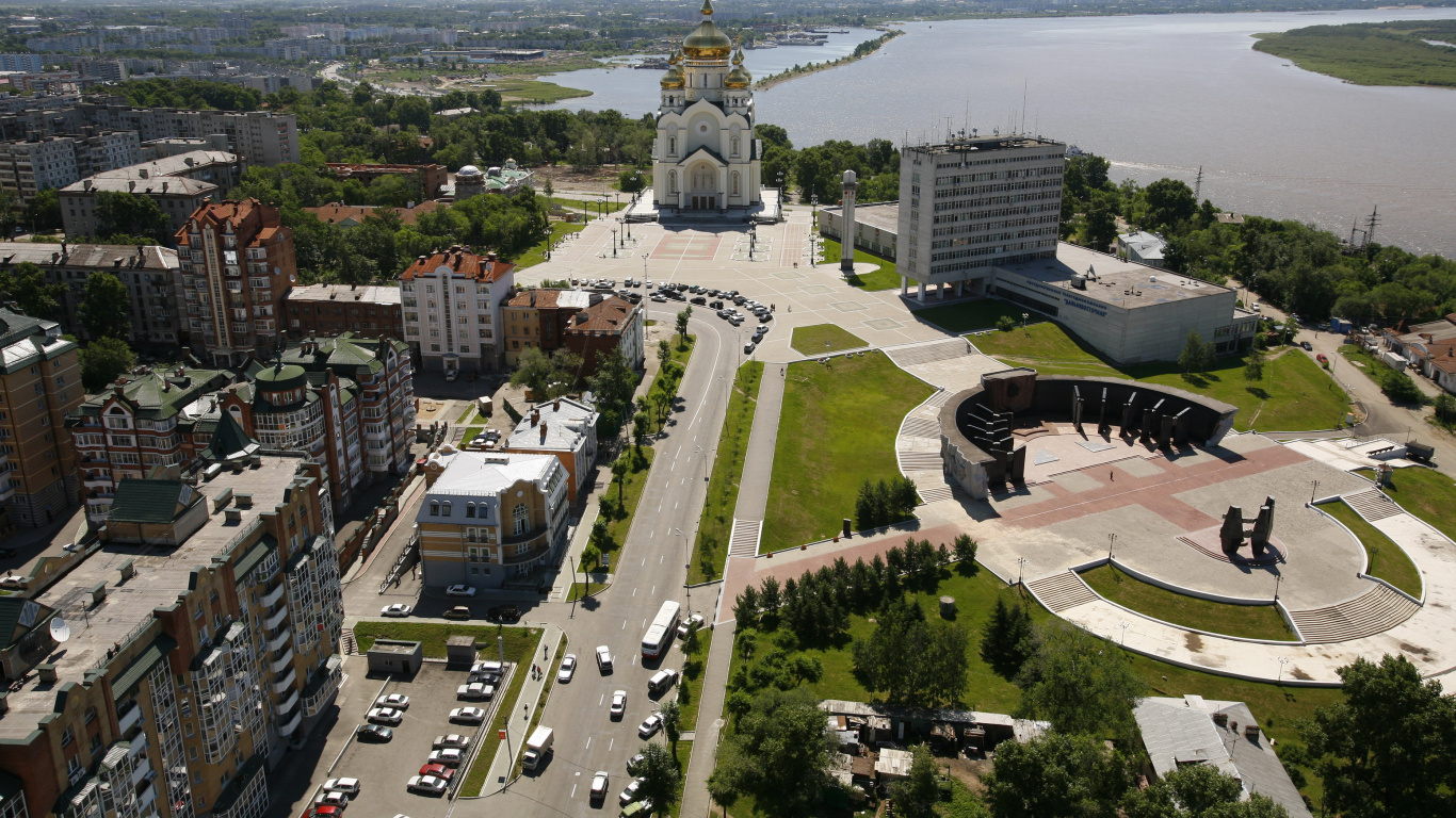 Aerial View of City Buildings During Daytime. Wallpaper in 1366x768 Resolution