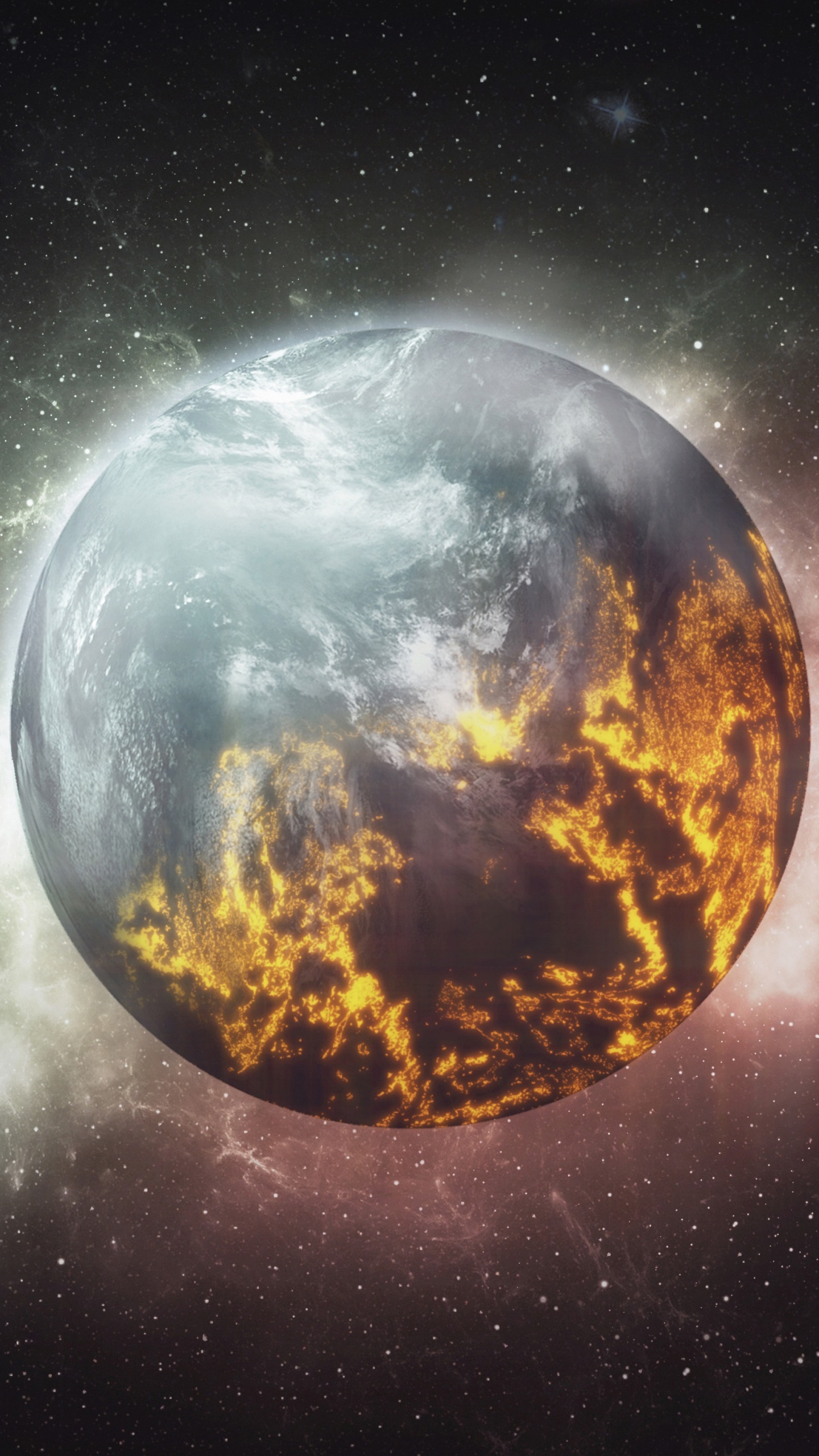 Luna Llena en el Cielo. Wallpaper in 1440x2560 Resolution