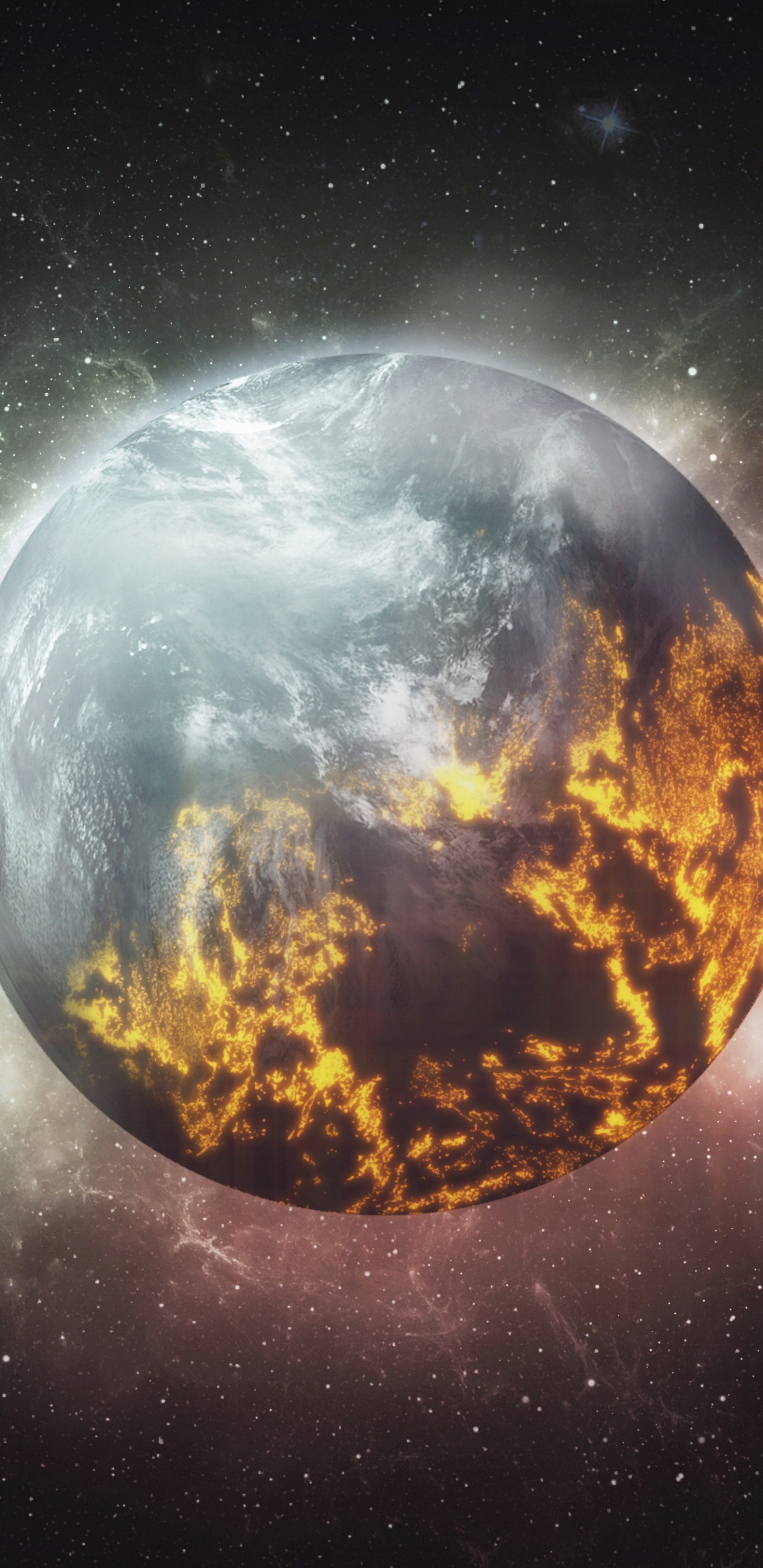 Luna Llena en el Cielo. Wallpaper in 1440x2960 Resolution