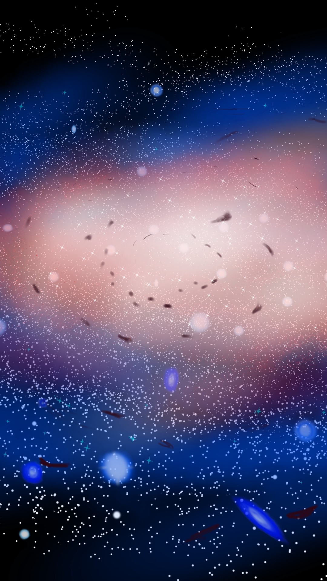 Estrellas Azules y Blancas en el Cielo. Wallpaper in 1080x1920 Resolution