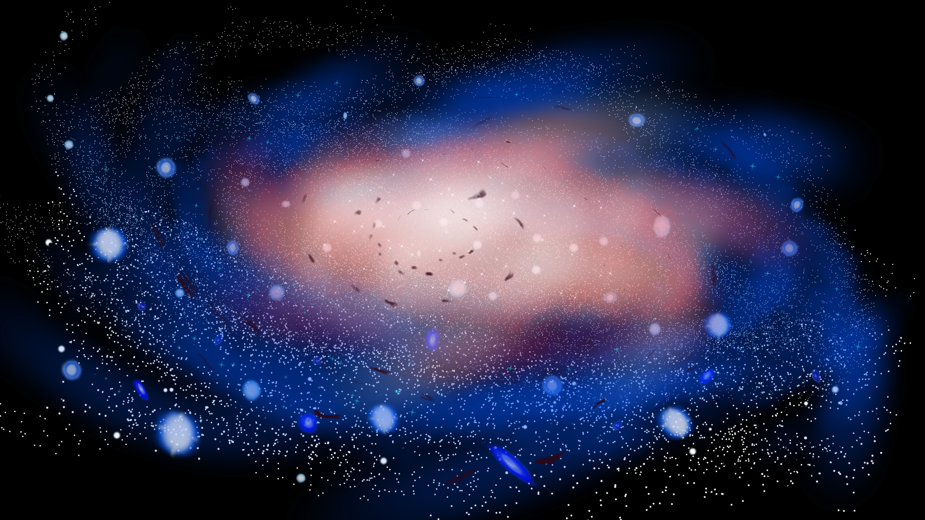 Estrellas Azules y Blancas en el Cielo. Wallpaper in 3840x2160 Resolution