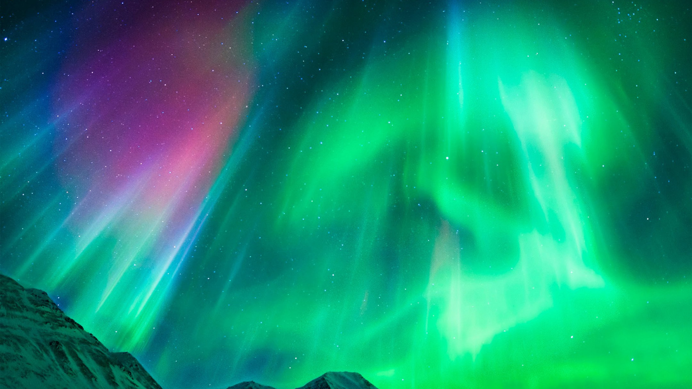 ZTE, ZTE Axon M, Aurora, Green, Natural Landscape. Wallpaper in 1366x768 Resolution
