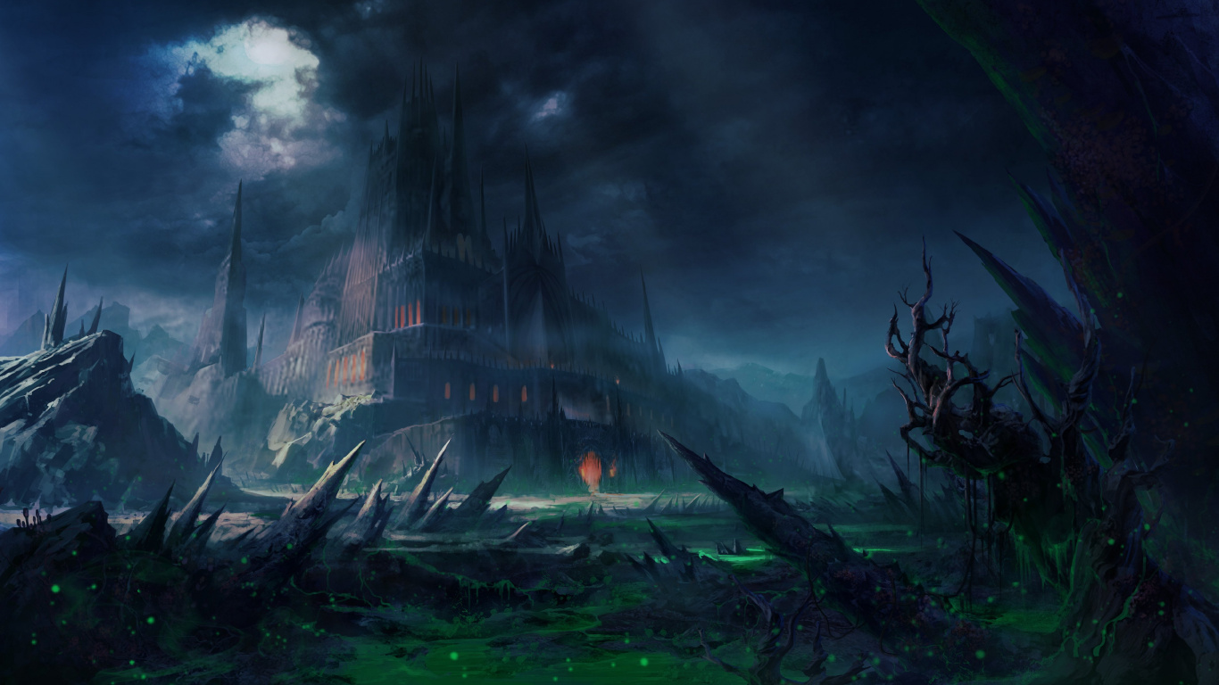 Maison en Feu Sous Des Nuages Sombres. Wallpaper in 1366x768 Resolution