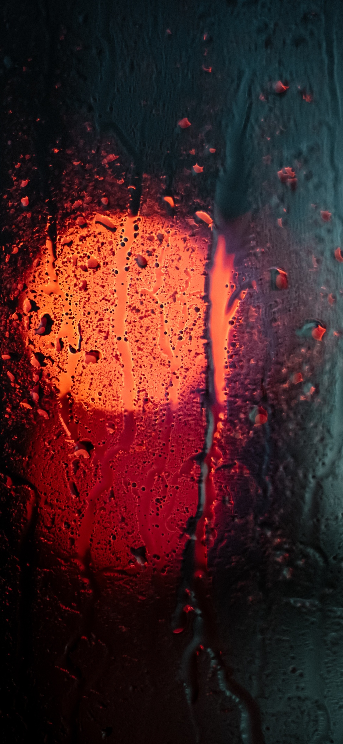 Water Droplets on Glass Window. Wallpaper in 1125x2436 Resolution