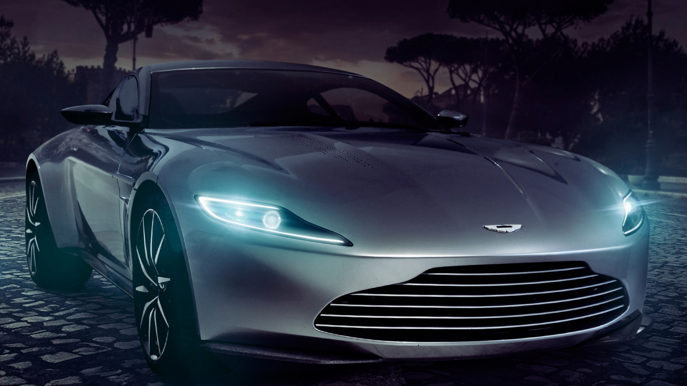 Porsche 911 Argent Sur la Chaussée de Briques Grises. Wallpaper in 1366x768 Resolution