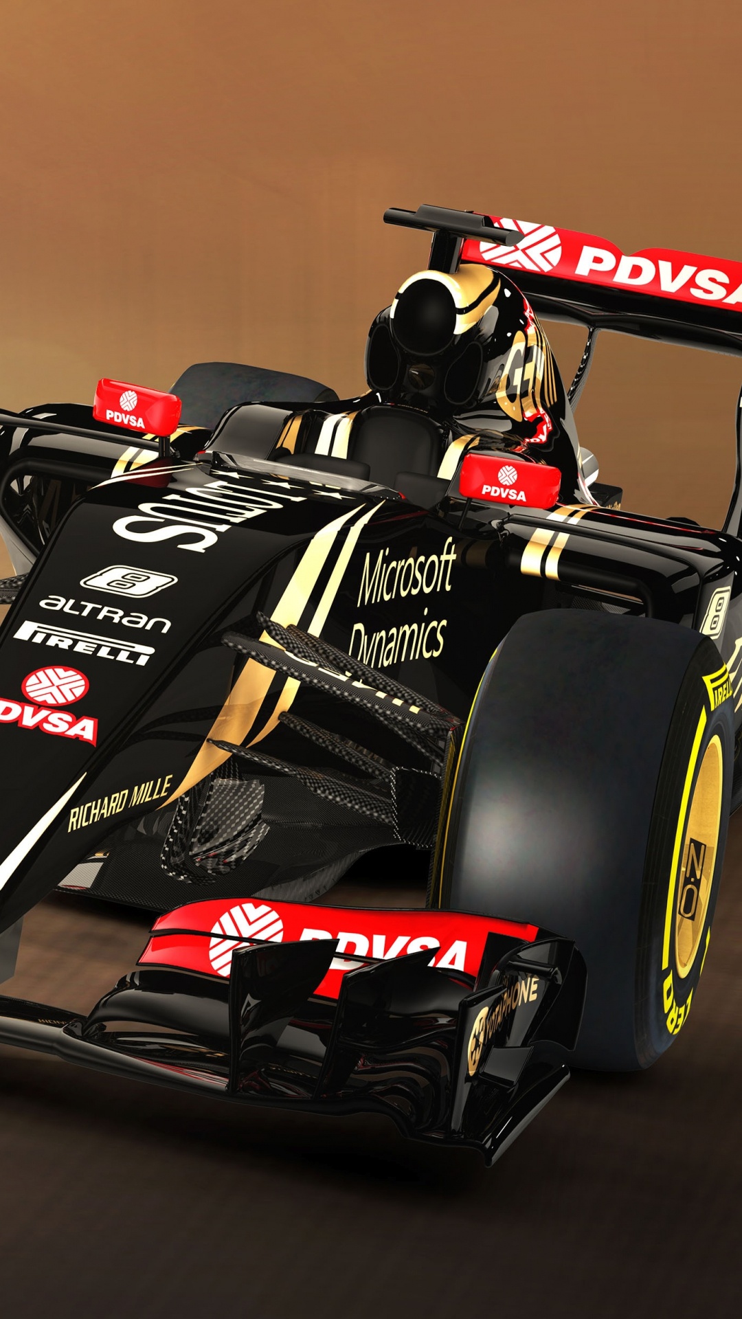 Black and Red f 1 Race Car. Wallpaper in 1080x1920 Resolution