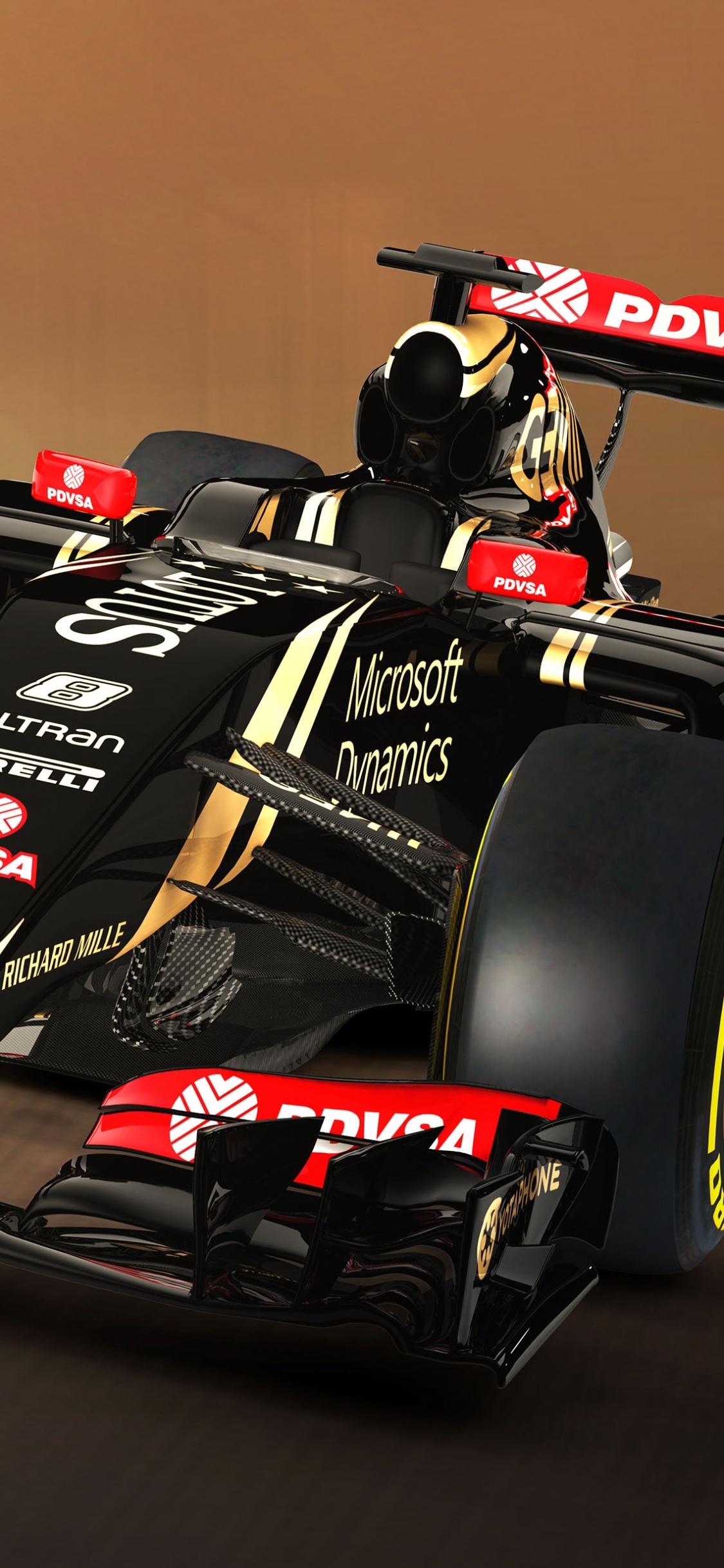 Black and Red f 1 Race Car. Wallpaper in 1125x2436 Resolution