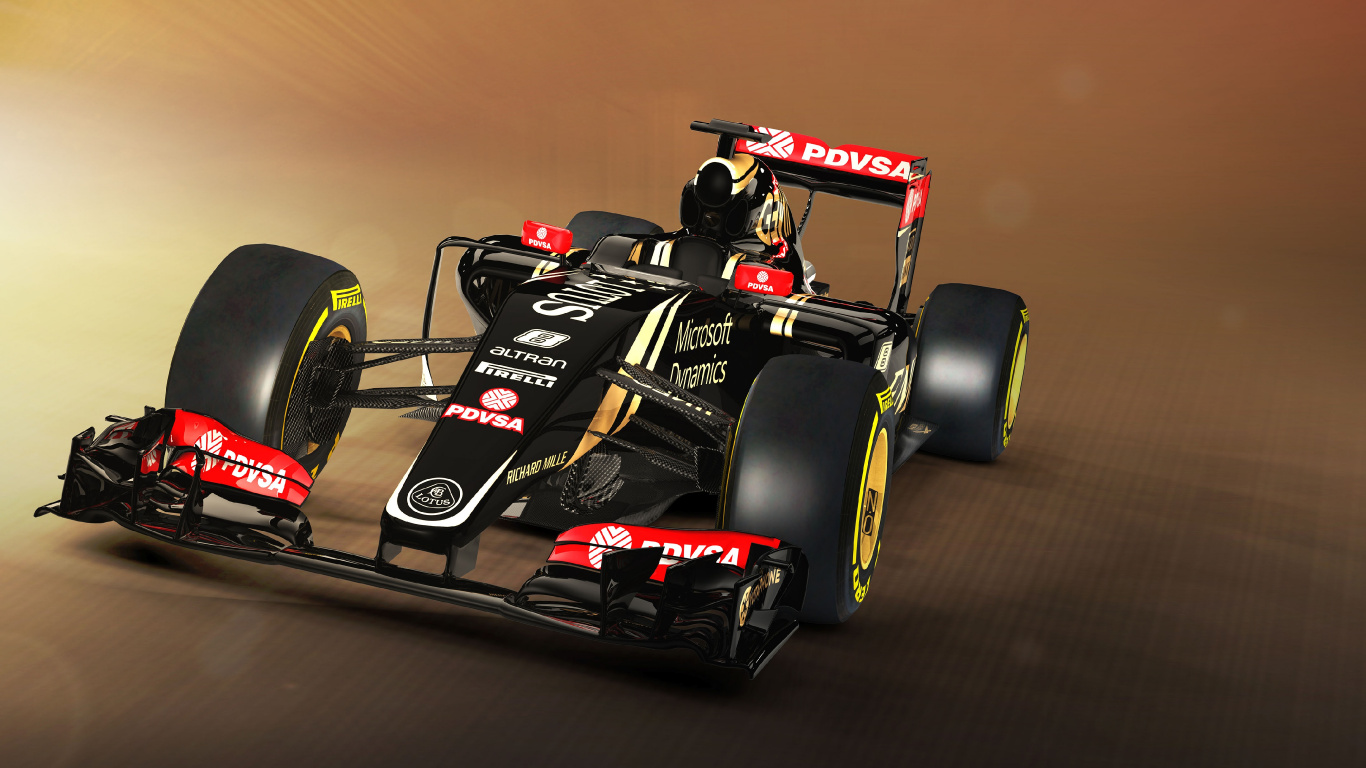 Black and Red f 1 Race Car. Wallpaper in 1366x768 Resolution