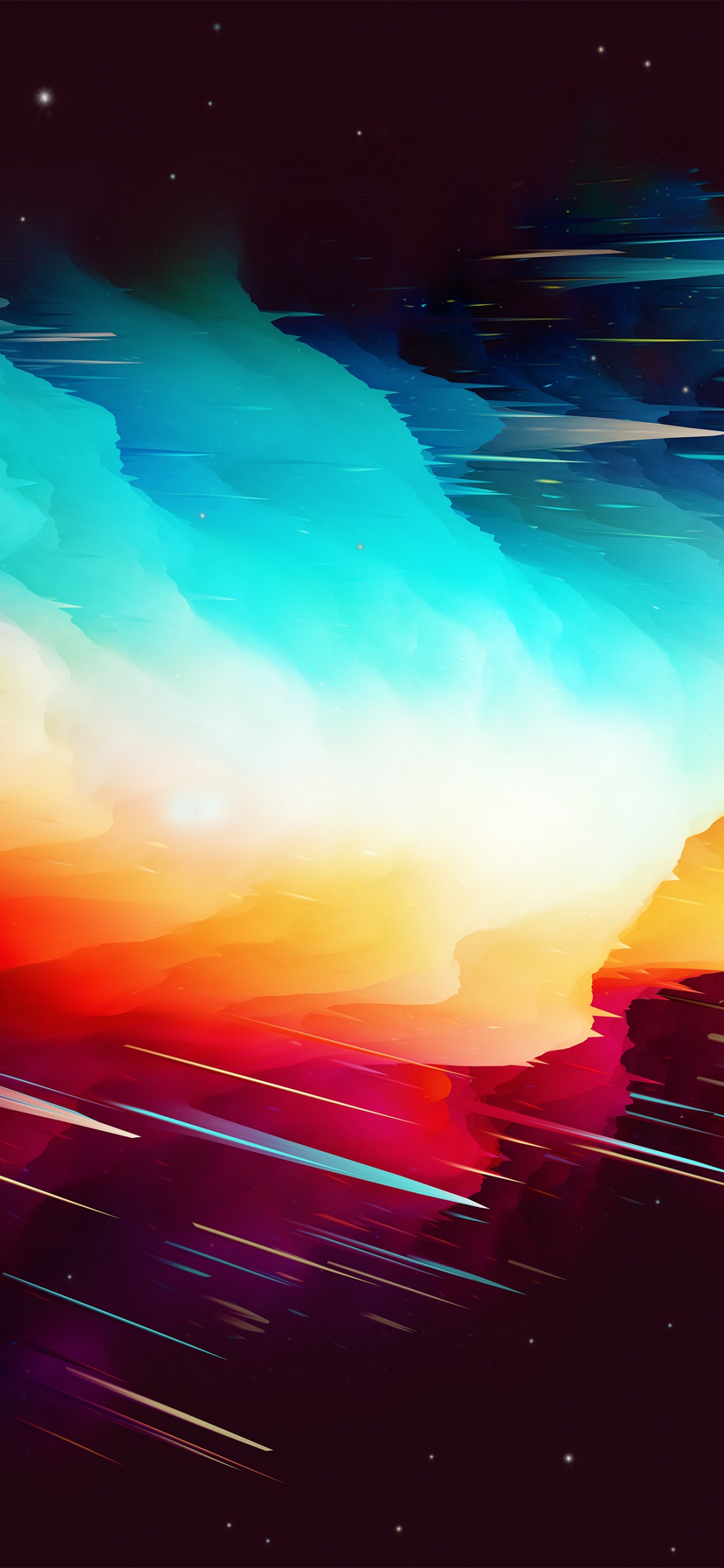 Grüne Und Orange Lichter im Dunkeln. Wallpaper in 1125x2436 Resolution