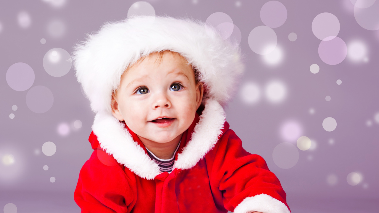 Infant, Christmas Day, Santa Claus, Child, Facial Expression. Wallpaper in 1280x720 Resolution