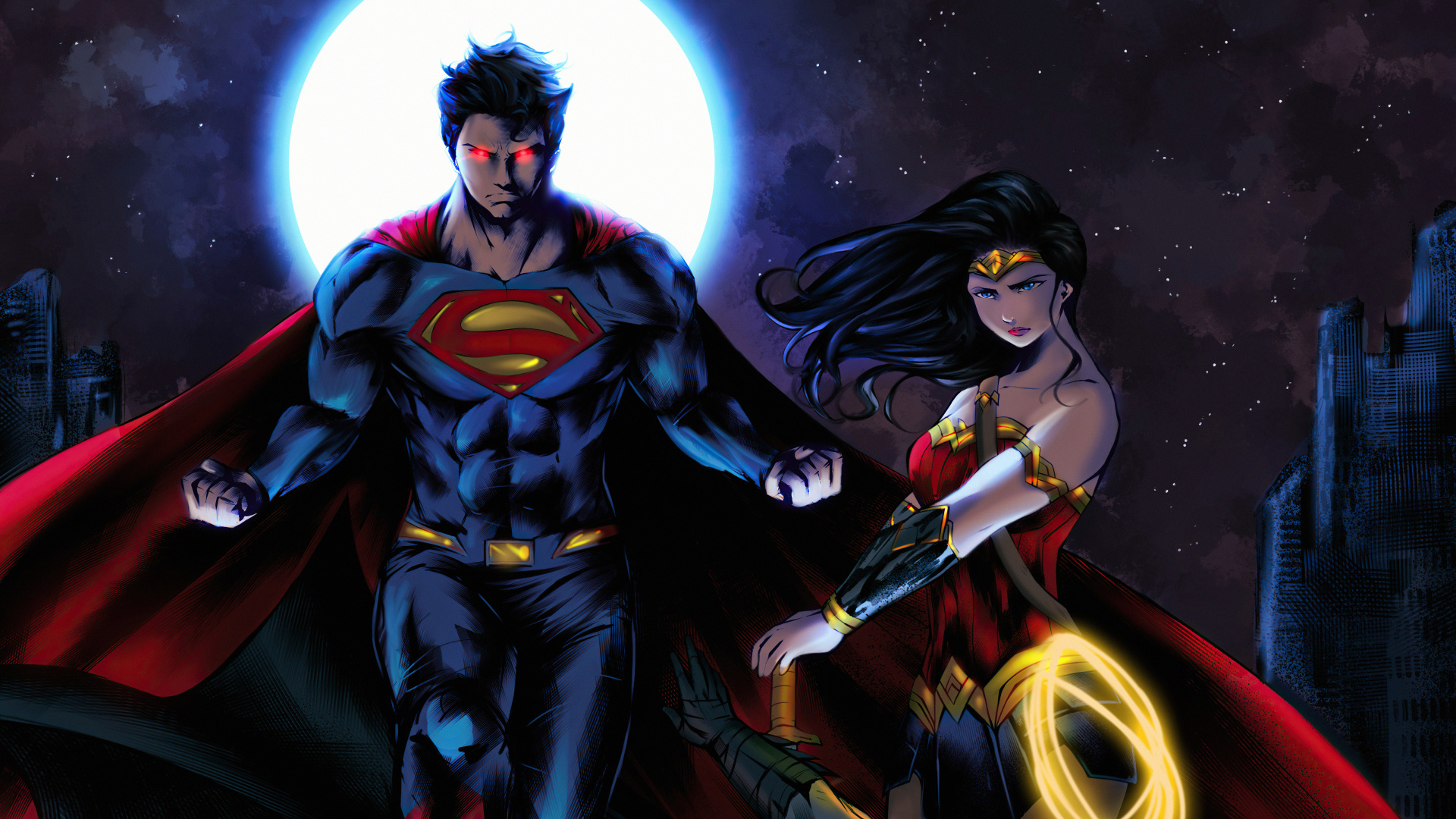 Superman, la Mujer Maravilla, Darkseid, dc Comics, Superhéroe. Wallpaper in 1920x1080 Resolution