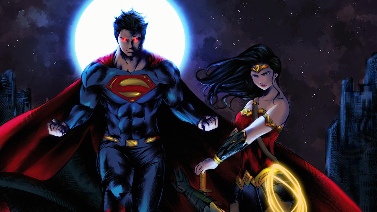 Superman, Wonder Woman, Darkseid, dc Comics, Superhero. Wallpaper in 1280x720 Resolution