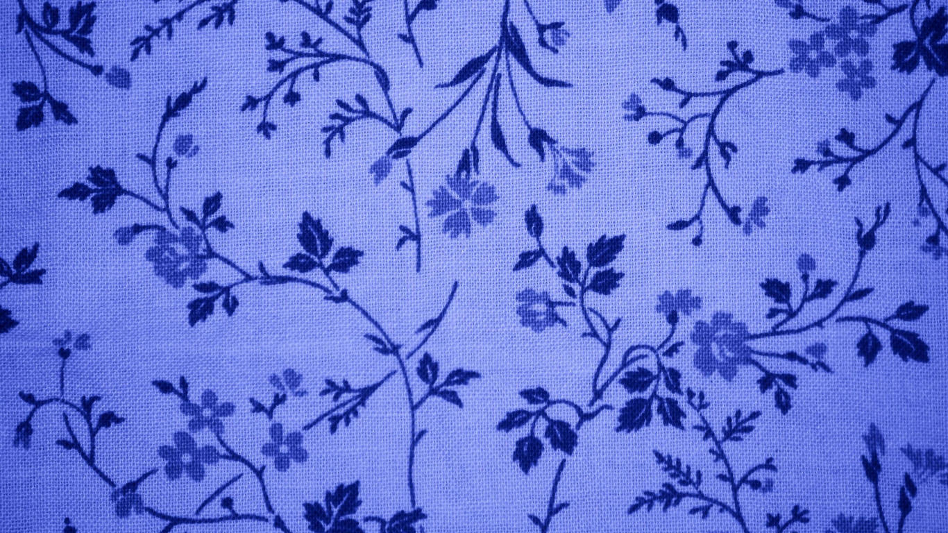 Blau-weißes Florales Textil. Wallpaper in 1366x768 Resolution