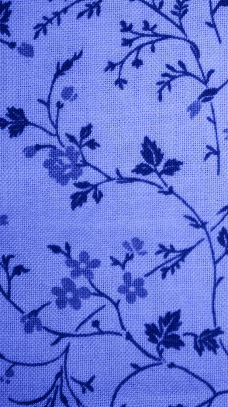 Textil Floral Azul y Blanco. Wallpaper in 750x1334 Resolution