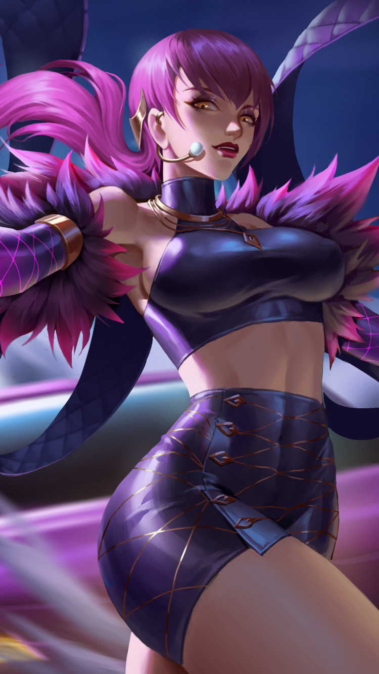 League of Legends, K DA, L'anime, Cartoon, Les Cheveux Longs. Wallpaper in 750x1334 Resolution