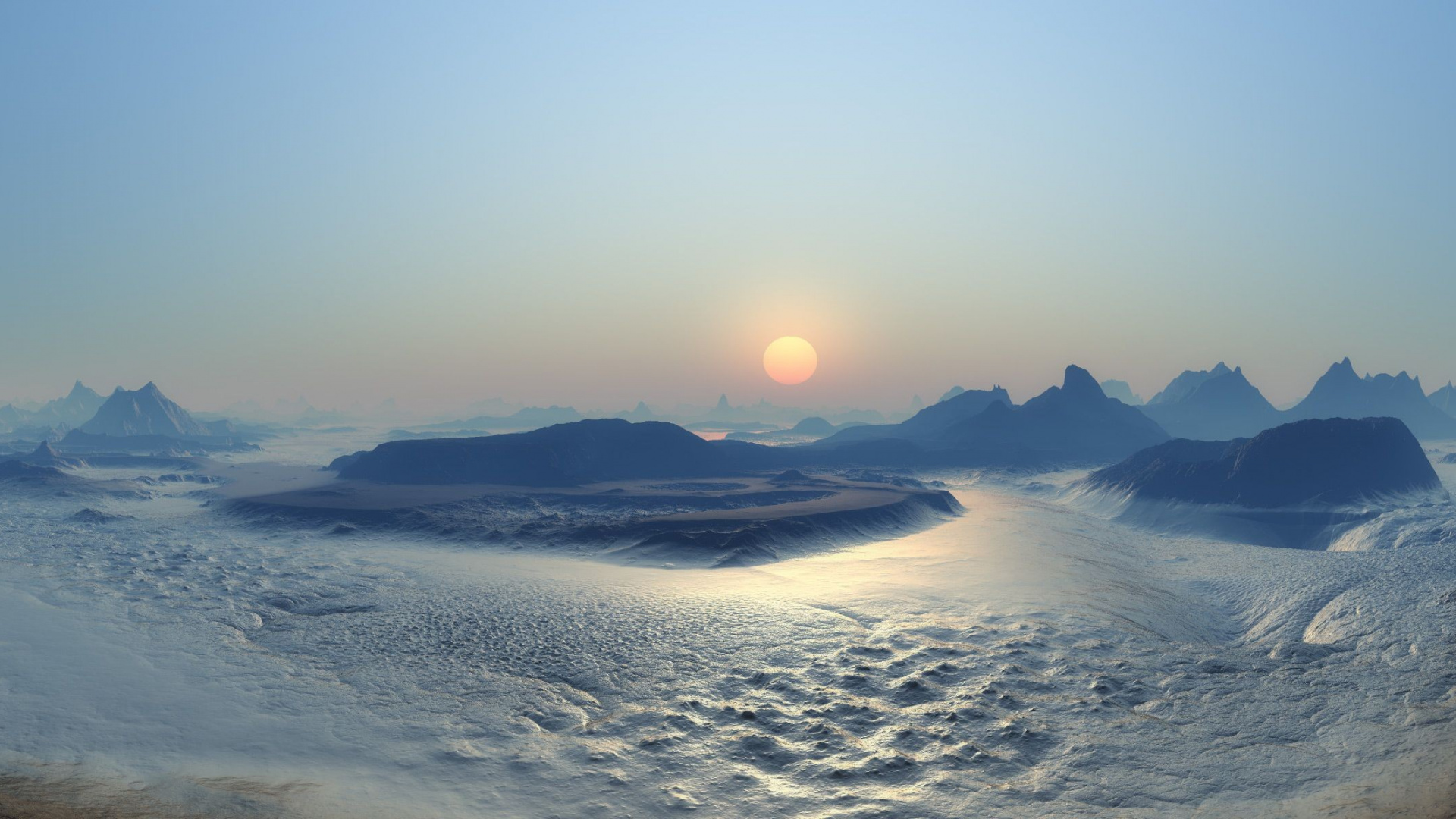 Cuerpo de Agua Durante la Puesta de Sol. Wallpaper in 1920x1080 Resolution