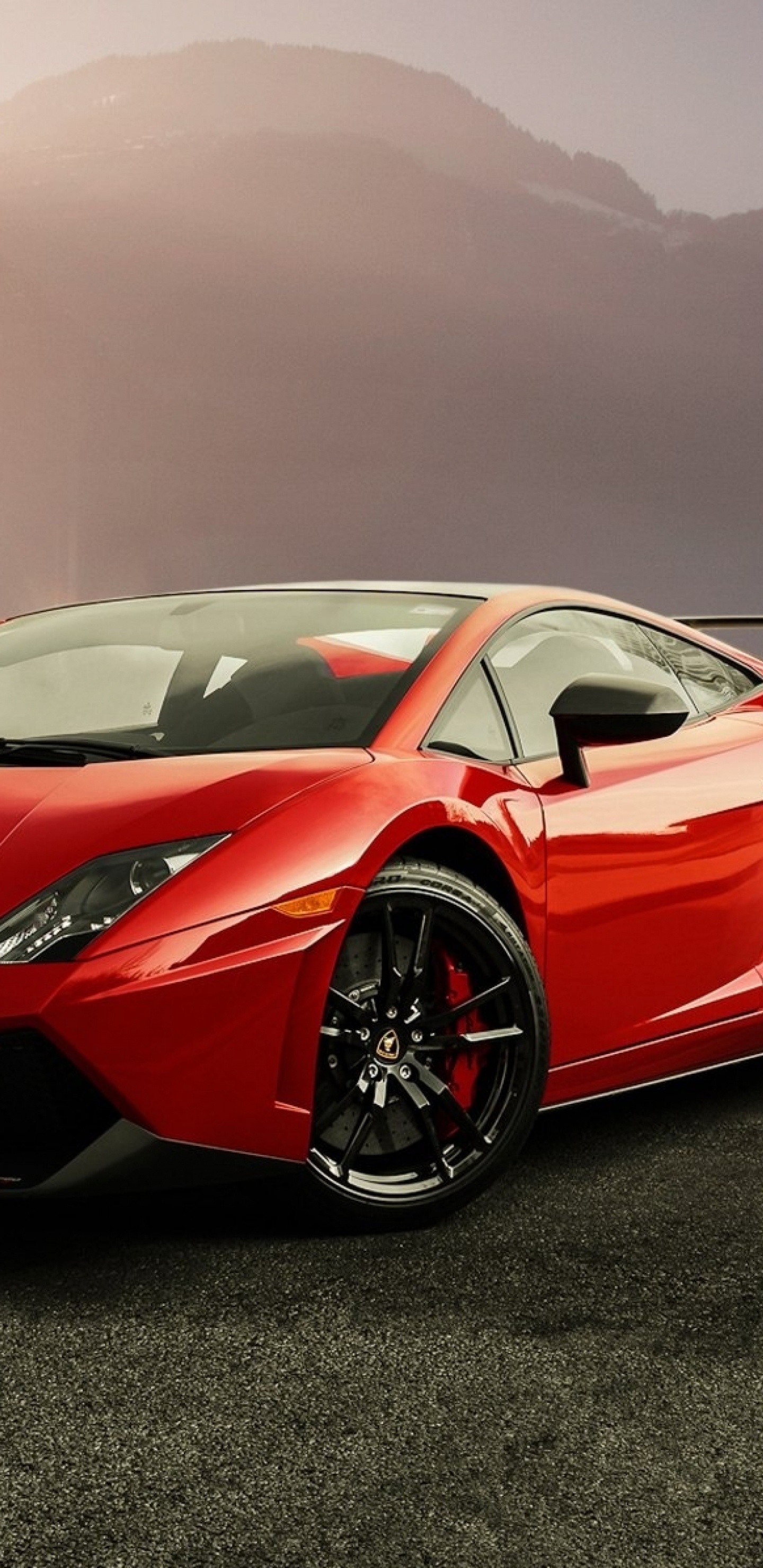 Red Ferrari 458 Italia on Gray Asphalt Road. Wallpaper in 1440x2960 Resolution