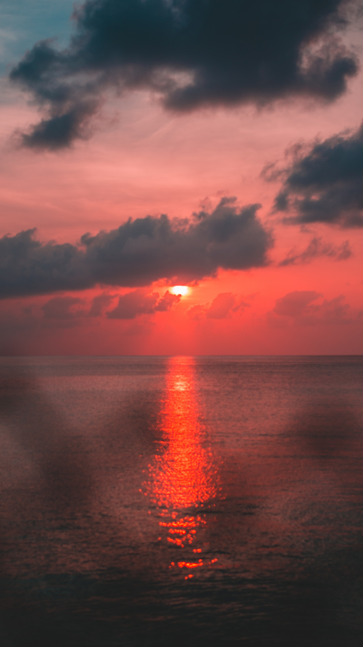 Sonnenuntergang, Horizont, Sonnenaufgang, Cloud, Wasser. Wallpaper in 750x1334 Resolution