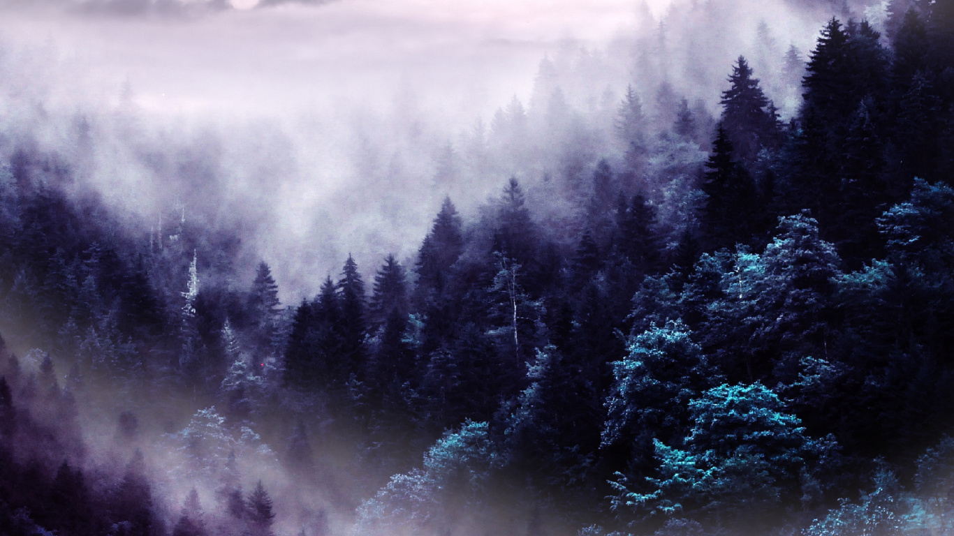 Atmosphere, Cloud, Natural Landscape, Tree, Mountain. Wallpaper in 1366x768 Resolution