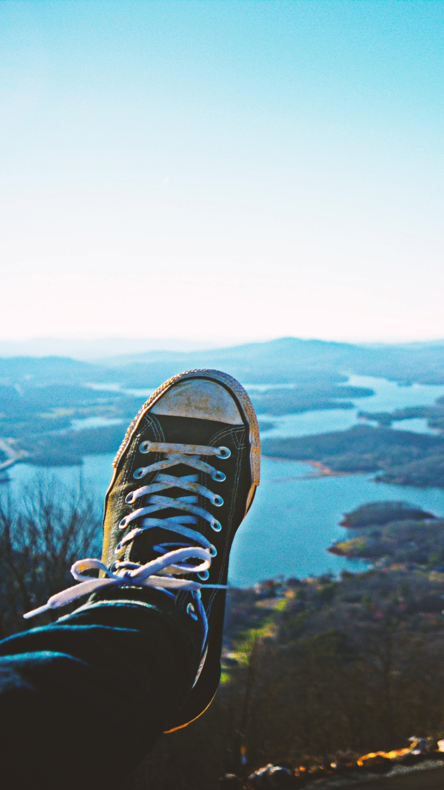 Person in Black and White Sneakers. Wallpaper in 1440x2560 Resolution