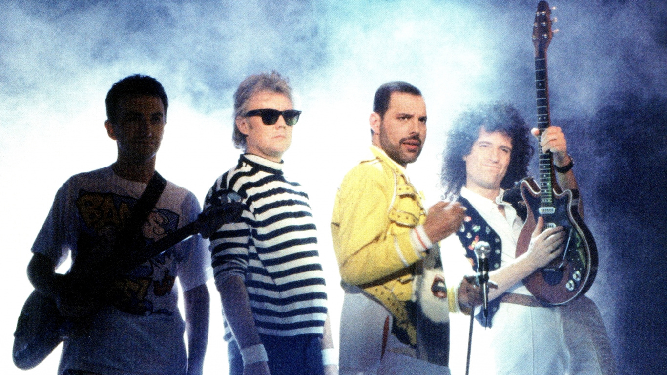 Freddie Mercury, Brian May, Músico, Bohemian Rhapsody, Roger Meddows Taylor. Wallpaper in 1366x768 Resolution