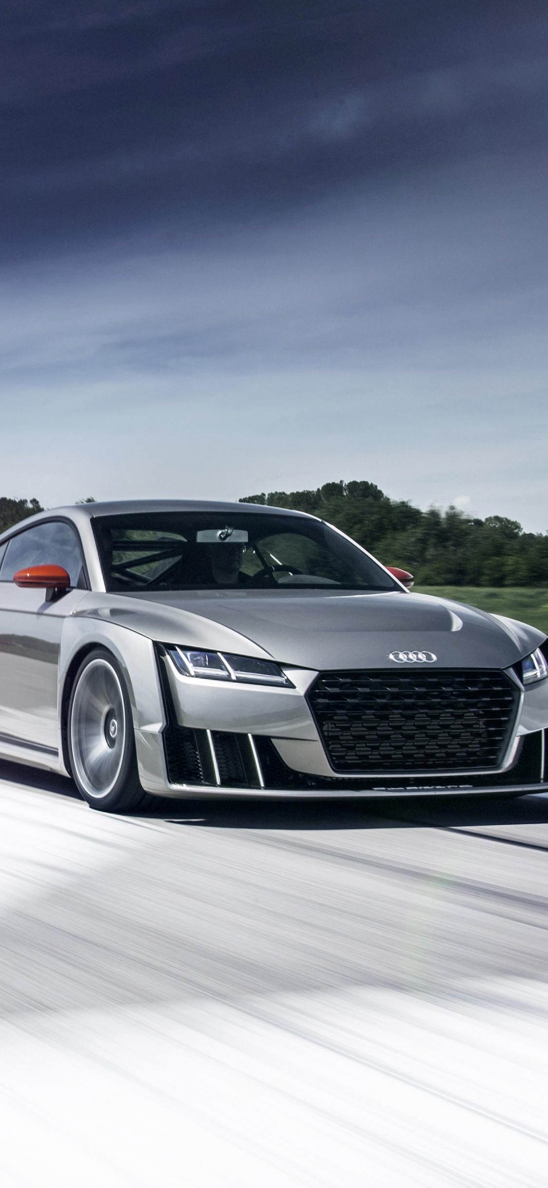 Silver Audi Coupe on Desert During Daytime. Wallpaper in 1125x2436 Resolution