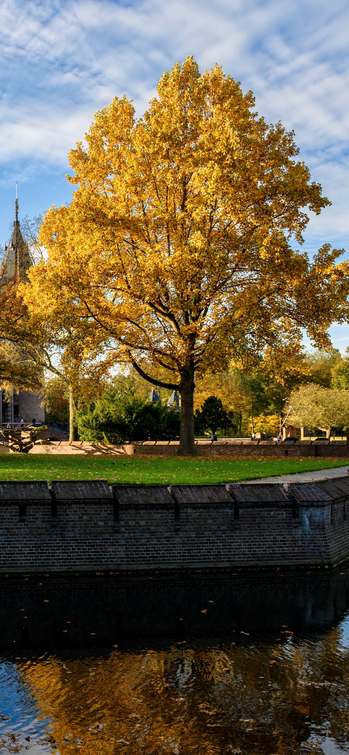 反射, 水城堡, 天空, 天鹅城堡, 城堡 壁纸 1125x2436 允许