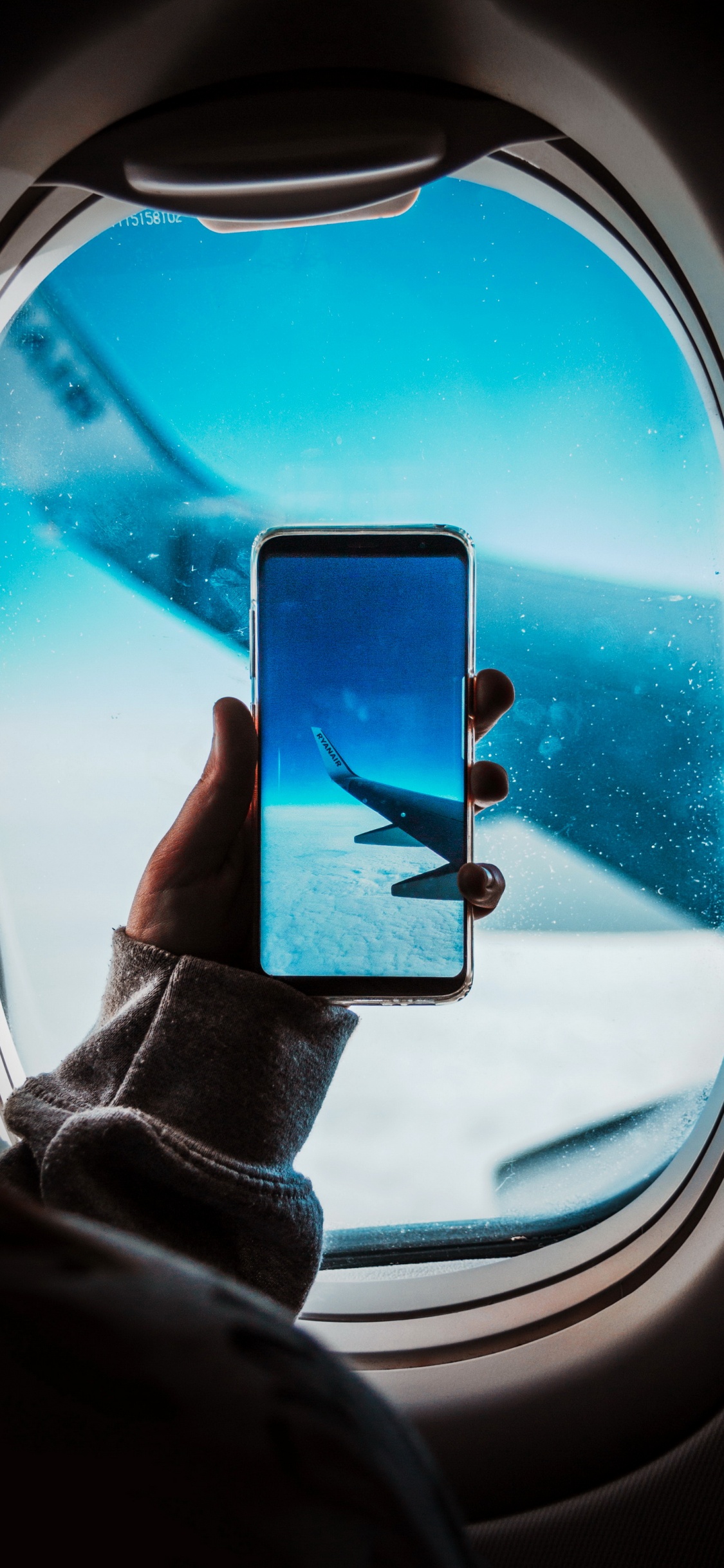 Airplane, Flight, Automotive Lighting, Window, Azure. Wallpaper in 1125x2436 Resolution